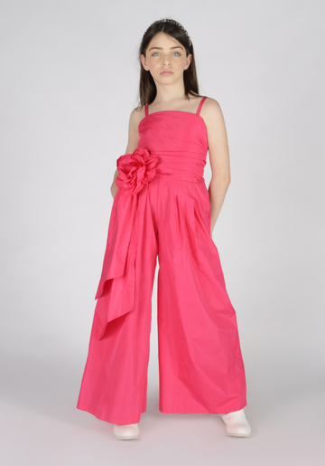 Tuta Lunga in Taffetà con Corpetto a Pieghe e Fusciacca Removibile - Fun&Fun Couture