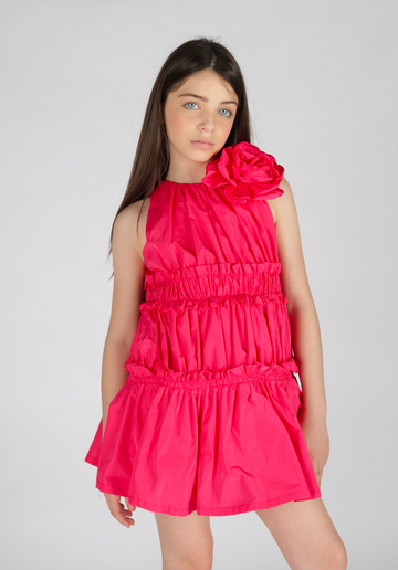 Vestito Ampio in Taffetà con Balze Arricciate - Fun&Fun Couture