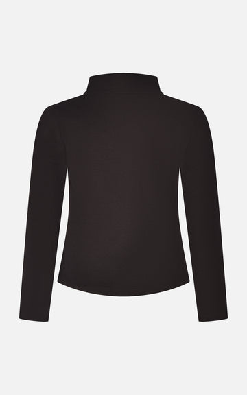 Maglietta con Mezzo Collo e Maniche Lunghe - Logo Dettaglio Laterale