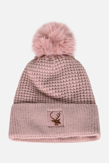 Cappello Invernale con Ricamo Renna e Pon-Pon