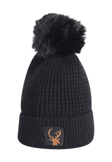 Cappello Invernale con Ricamo Renna e Pon-Pon