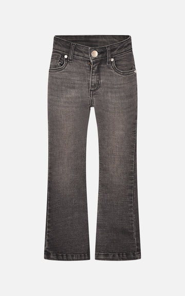 Pantaloni a Campana in Denim con Vita Regolabile